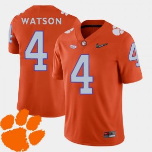 Clemson Tigers DeShaun Watson Men's #4 Orange 2018 ACC College Football Jersey 2405HHZJ4