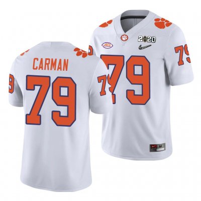 Clemson Tigers Jackson Carman Men's #79 White Game 2020 Playoff College Football Jersey 2405ANIG1