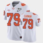 Clemson Tigers Jackson Carman Men's #79 White Game 2020 Playoff College Football Jersey 2405NLUR3