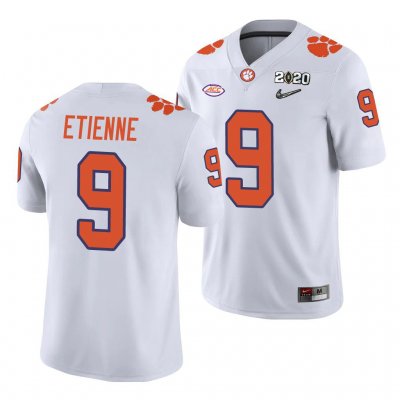 Clemson Tigers Travis Etienne Men's #9 White Game 2020 Playoff College Football Jersey 2405DJQJ8