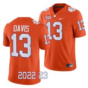 Clemson Tigers Tyler Davis Men's #13 2022-23 Orange Game College Football Jersey 2405PZDW3