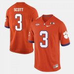 Clemson Tigers Artavis Scott Men's #3 Orange College Football Jersey 2405DWCD2