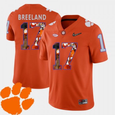 Clemson Tigers Bashaud Breeland Men's #17 Pictorial Fashion Orange College Football Jersey 2405JHQE0