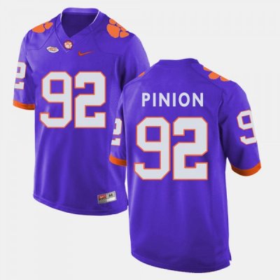 Clemson Tigers Bradley Pinion Men's #92 Purple College Football Jersey 2405VXCO6