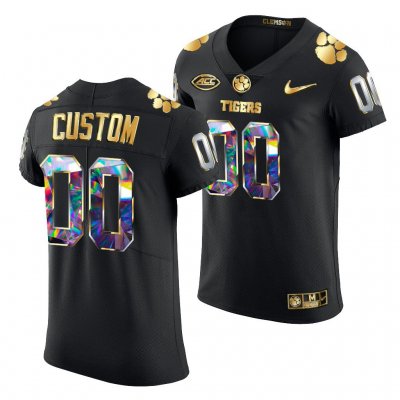 Clemson Tigers Custom Men's #00 Black Golden Diamond Edition College Football Jersey 2405LNOP1