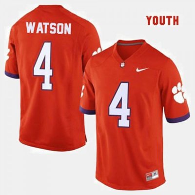 Clemson Tigers Deshaun Watson Youth #4 Orange College Football Jersey 2405EQAY6