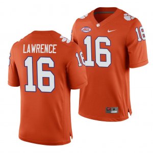 Clemson Tigers Trevor Lawrence Men's #16 Orange Game Home College Football Jersey 2405JHYP3