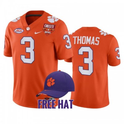 Clemson Tigers Xavier Thomas Men's #3 Orange 2021 Cheez-It Bowl CFP College Football Jersey 2405JWSV8