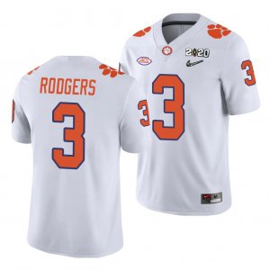 Clemson Tigers Amari Rodgers Men's #3 White Game 2020 Playoff College Football Jersey 2405GMJU4