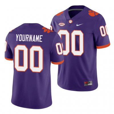 Clemson Tigers Custom Men's #00 Purple Game Playoff College Football Jersey 2405CKQE7