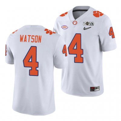 Clemson Tigers Deshaun Watson Men's #4 White Game 2020 Playoff College Football Jersey 2405RXIW4