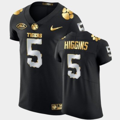 Clemson Tigers Tee Higgins Men's #5 Golden Edition Black Authentic 2020-21 College Football Jersey 2405RHHL4