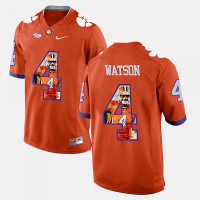 Clemson Tigers DeShaun Watson Men's #4 Pictorial Fashion Orange College Football Jersey 2405XPKQ3