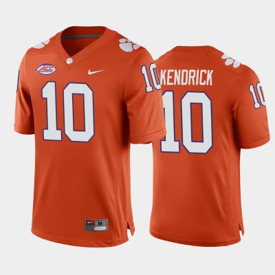 Clemson Tigers Derion Kendrick Men's #10 Orange Game Home College Football Jersey 2405IUIO4