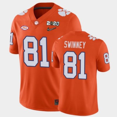 Clemson Tigers Drew Swinney Men's #81 Orange Game 2020 Playoff College Football Jersey 2405NPSB6