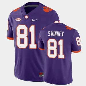 Clemson Tigers Drew Swinney Men's #81 Purple Game Playoff College Football Jersey 2405AGVZ2