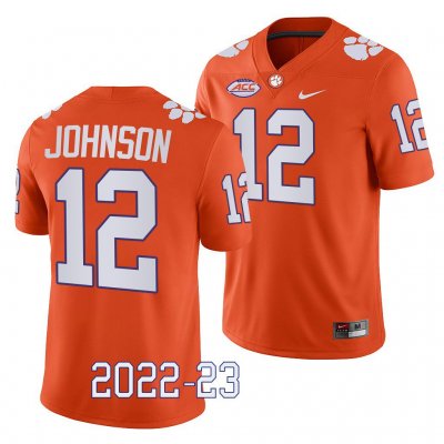 Clemson Tigers Hunter Johnson Men's #12 2022-23 Orange Game College Football Jersey 2405OKIK5