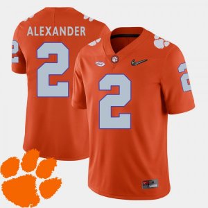 Clemson Tigers Mackensie Alexander Men's #2 Orange 2018 ACC College Football Jersey 2405IJHV5