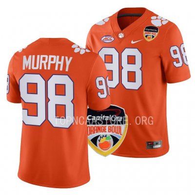 Clemson Tigers Myles Murphy Men's #98 2022 Bowl Orange Orange College Football Jersey 2405UEMN3