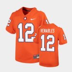 Clemson Tigers Tyler Venables Youth #12 Untouchable Replica Orange College Football Jersey 2405HDPA2