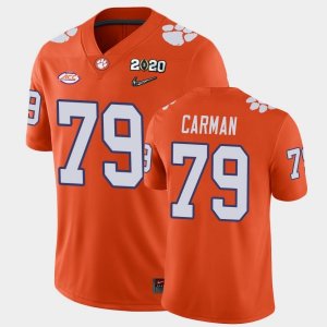 Clemson Tigers Jackson Carman Men's #79 Orange Game 2020 Playoff College Football Jersey 2405RPZN5