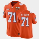 Clemson Tigers Jordan McFadden Men's #71 Orange Game 2020 Playoff College Football Jersey 2405WUVE2