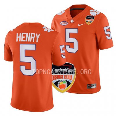 Clemson Tigers K J. Henry Men's #5 2022 Bowl Orange Orange College Football Jersey 2405ANPN7